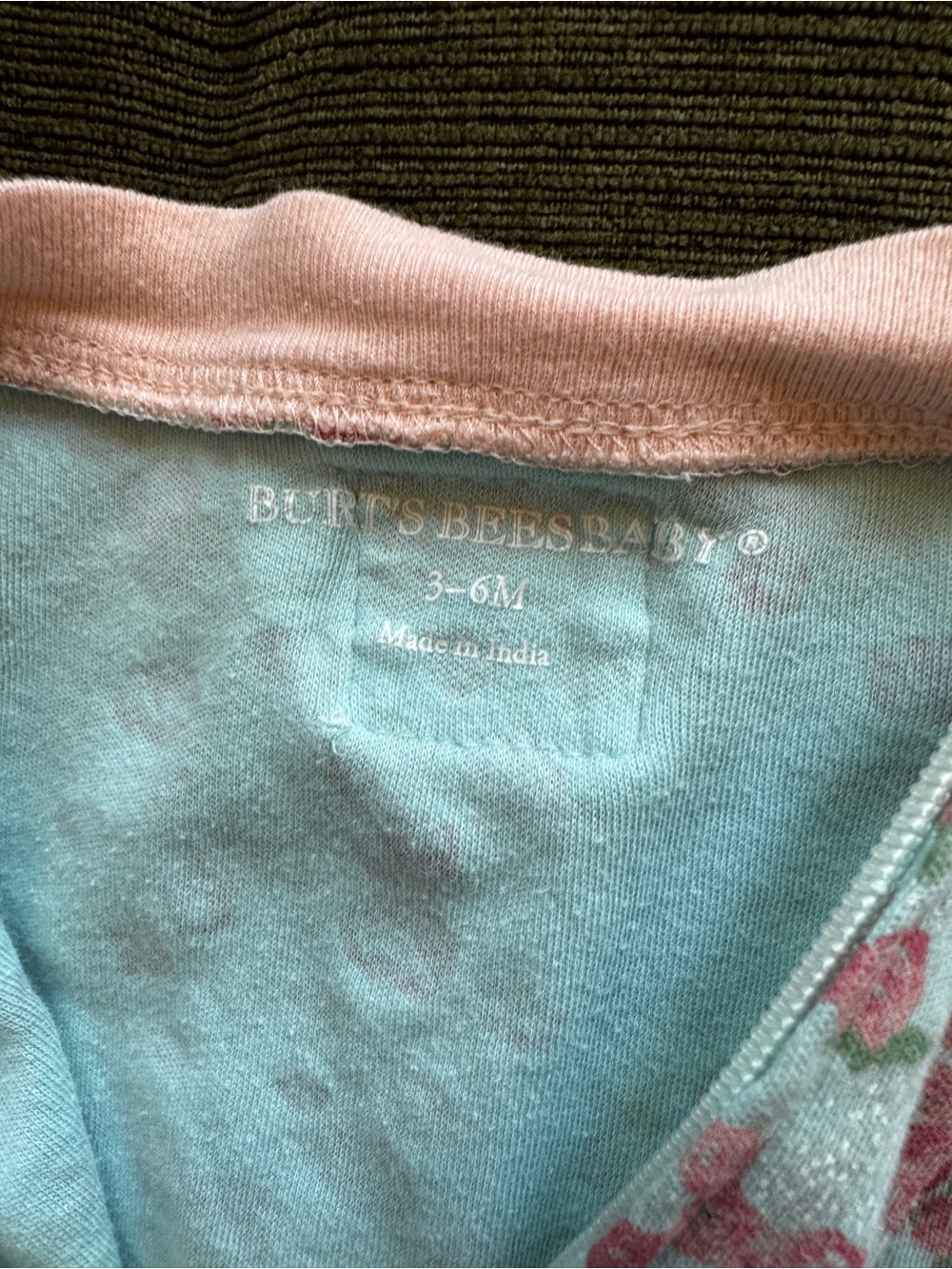 Burt’s Bees Baby Organic Cotton Zip Sleepers Bundle 3–6 Months Floral Dinosaur - Picture 3 of 8